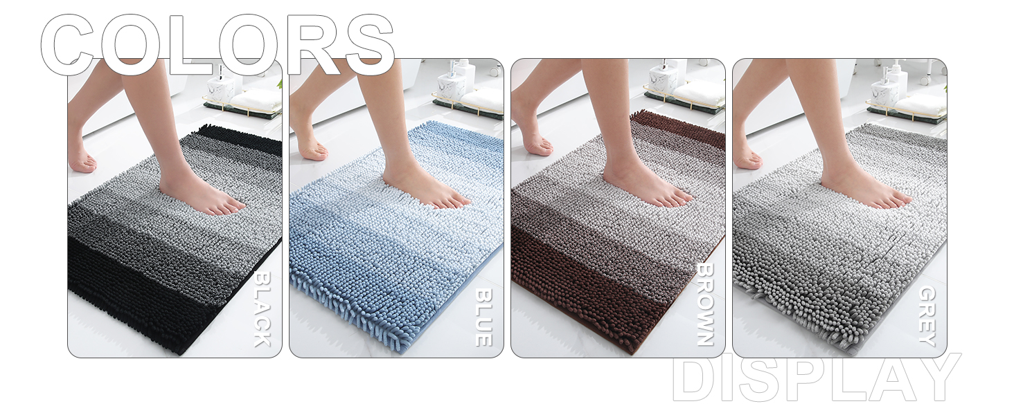 Килимок для ванної кімнати Homaxy з м'якого велюру, неслизький, 40x60 см, сірий