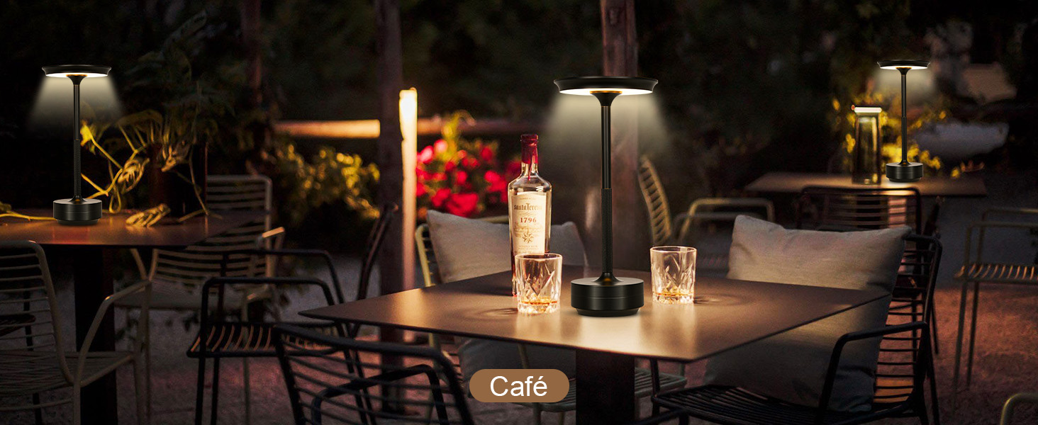 Бездротова LED-лампа Rosnek для столу з регулюванням кольору та димуванням, акумуляторна, з USB-C, стильна металева лампа (чорна)