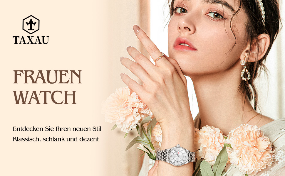 Жіночий годинник з арабськими цифрами, маленьке циферблат, Easy Read, з датою, з нержавіючої сталі, водостійкий, сріблястий браслет, біле циферблат (8102g)