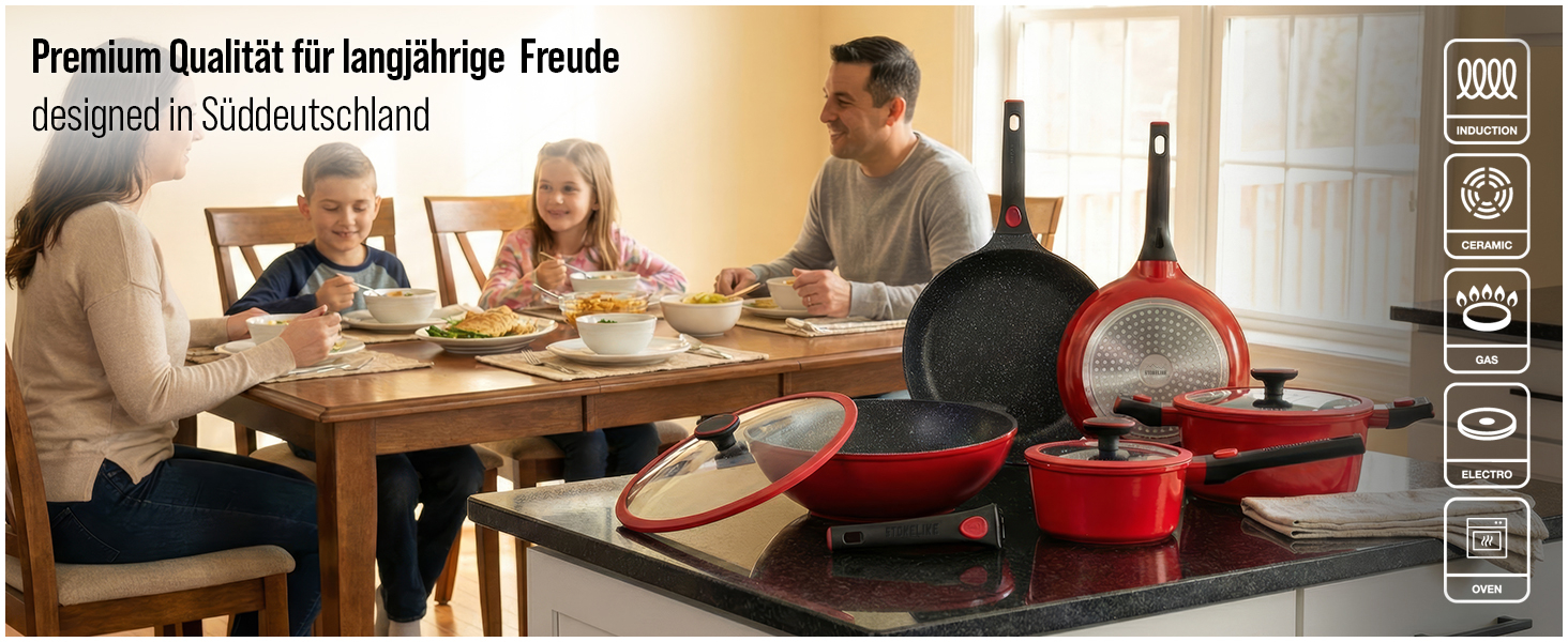 Сковорода гриль STONELINE Smart 28 см з антипригарним покриттям, алюмінієвий литий, зі знімною ручкою, для всіх плит (індукція), сіра