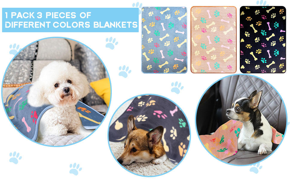 М'який плед для кота та собаки, 5 шт., 76x52 см, чорний+синій+коричневий+рожевий+білий