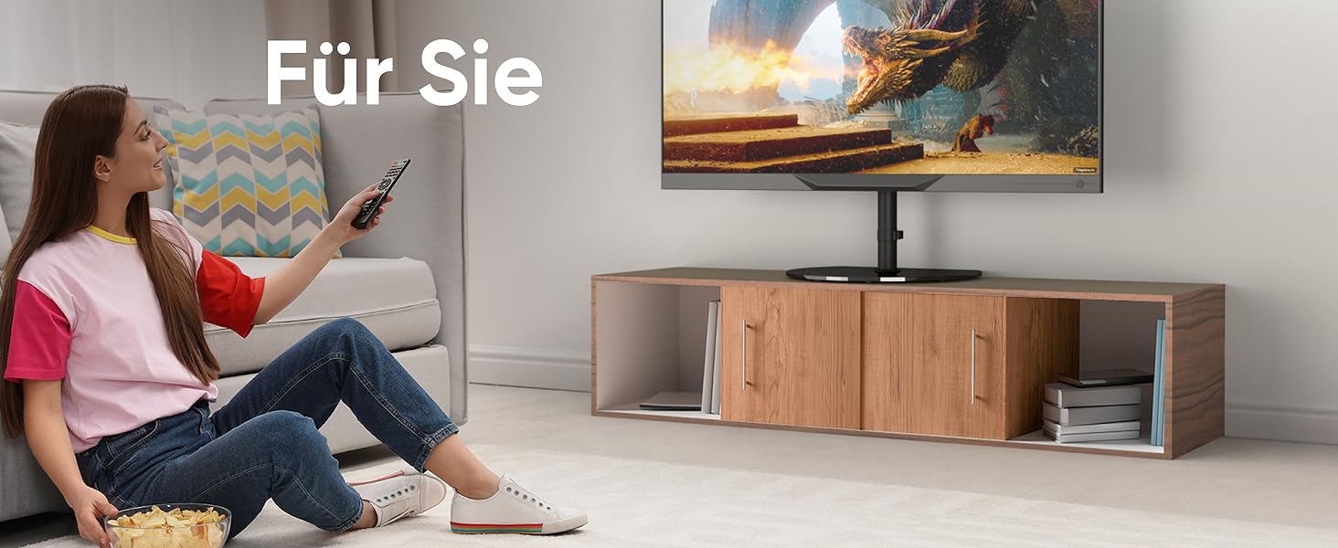 Підставка для телевізора ONKRON TS5060-B: 32-60 дюймів, до 41 кг, регульована, поворотна, VESA 400x400, чорний
