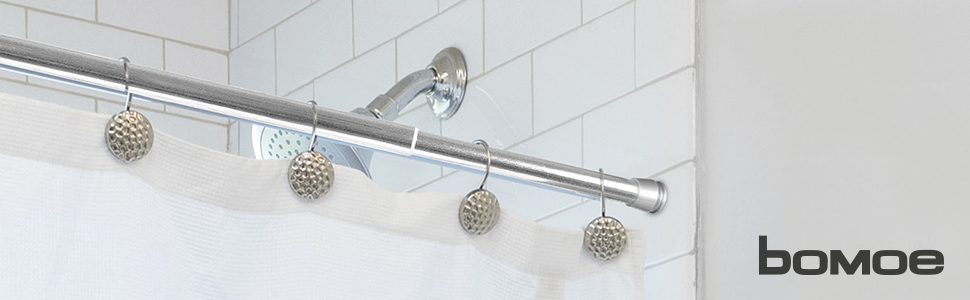 Штанга для душу/завіси без свердління, регульована (115-200 см, срібна)