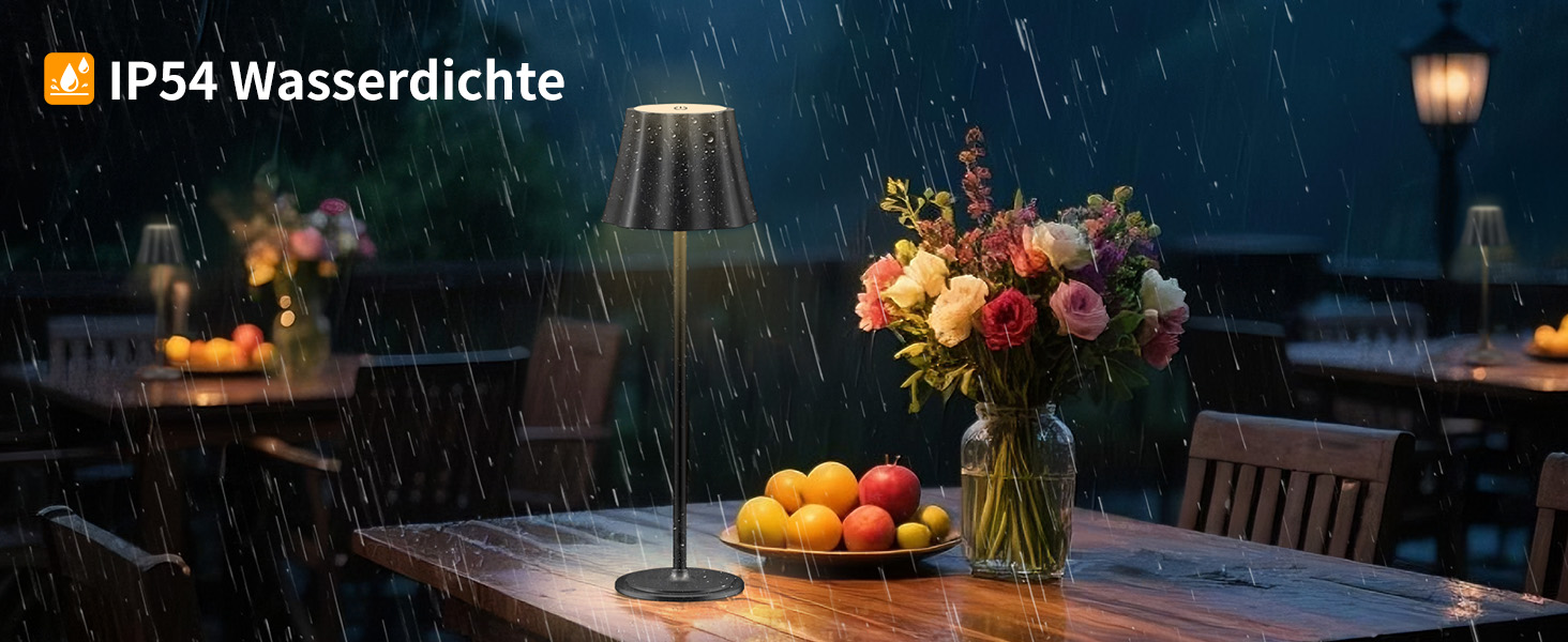 Бездротова LED-лампа Suright для столу з акумулятором 5000mAh, 3 режими кольору та регулюванням яскравості, IP54 вологозахист для вулиці, кемпінгу, тераси, вітальні, спальні