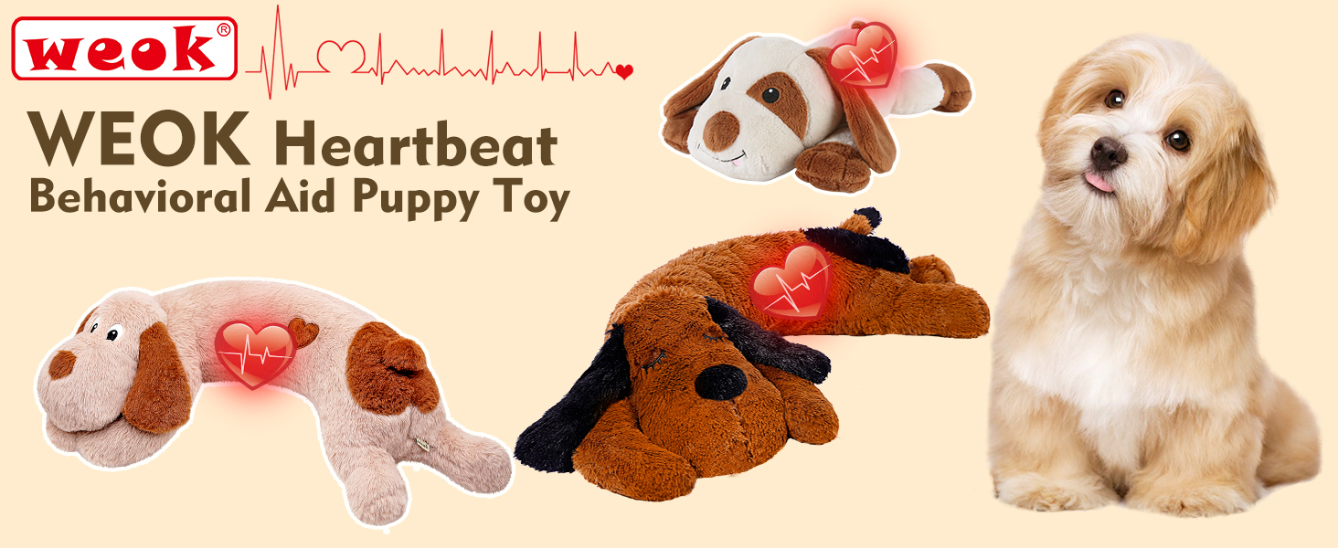 Плюшевий собачий іграшка Heartbeat для цуценят, імітація серцебиття, антистрес, допомога при тривожності, темно-коричневий