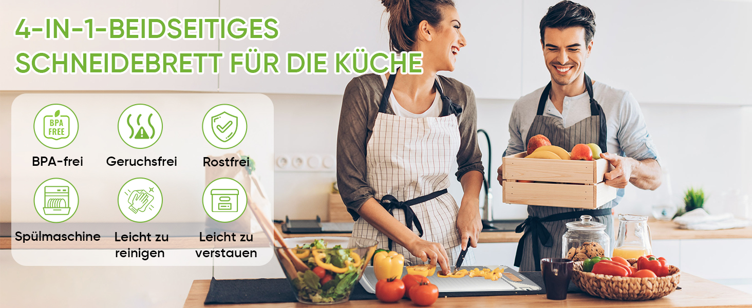 Ніжне дерев'яне обробне дошка з нержавіючої сталі, двостороннє, з силіконовим краєм, для кухні, з жолобками для соку, антипригарне, для захисту ножів