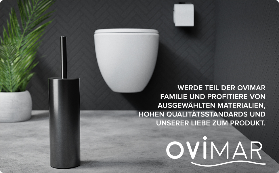 Торгова ручка для унітазу Ingoy | Силіконова щітка для унітазу | Чорна | з нержавіючої сталі з кришкою, для ванної та гостьового WC | Замінний насадок | Стильний дизайн (Бронза À Canon)