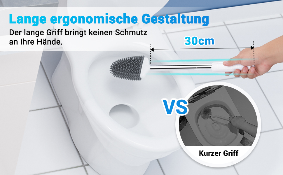 Набір щіток для унітазу Fowooyeen: силіконові, настінні, плоскі, з сердечком, елегантний дизайн, без свердління, 2 шт. (білий матовий)