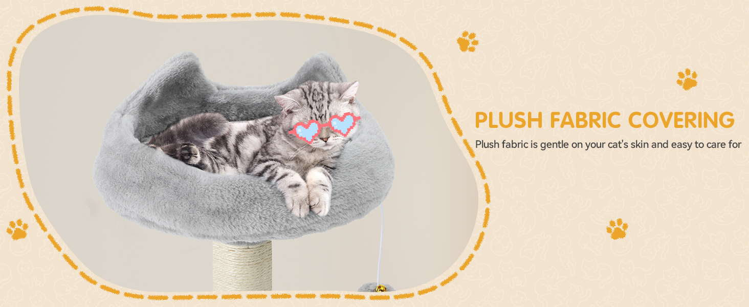 Кігтеточка YITAHOME XL, 137 см, з 2 сизалевими стовпчиками, 1 платформою, 2 хованками, гамаком, плюшевими кульками, дощечкою для заточування кігтів, котячий комплекс, сірий 45 x 45 x 137 см