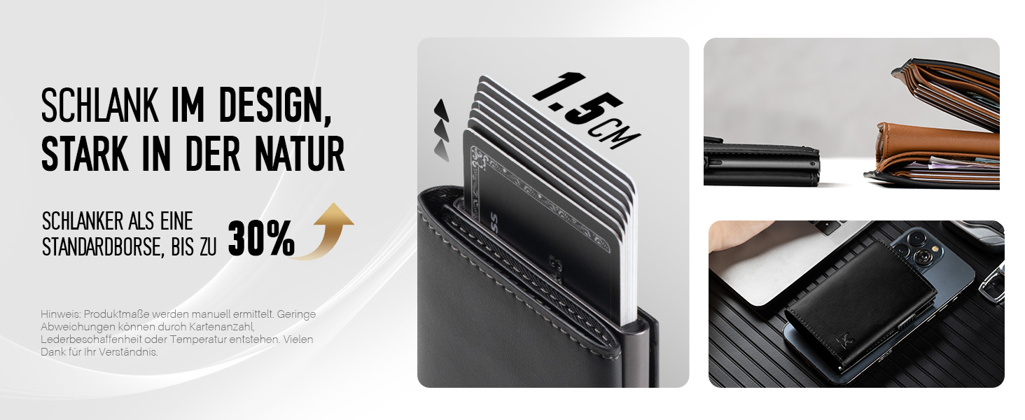 Чоловічий гаманець з RFID-захистом та відділенням для монет, Smart Wallet з вікном для документів, шкіряний гаманець для карт (чорно-червоний)