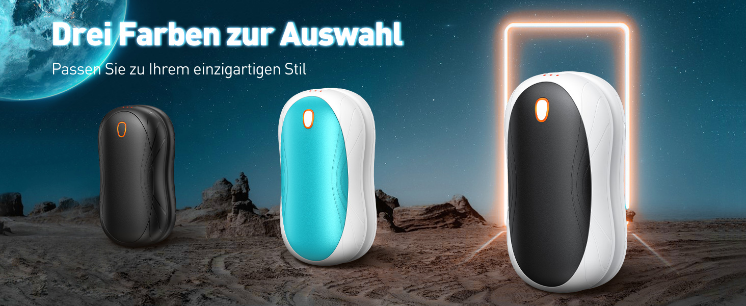 Електричні грілки для рук Cnkeeo 2 шт. з роздільним магнітним з'єднанням, Powerbank USB, 3 режими нагріву, для активного відпочинку, риболовлі, полювання, чорно-білі