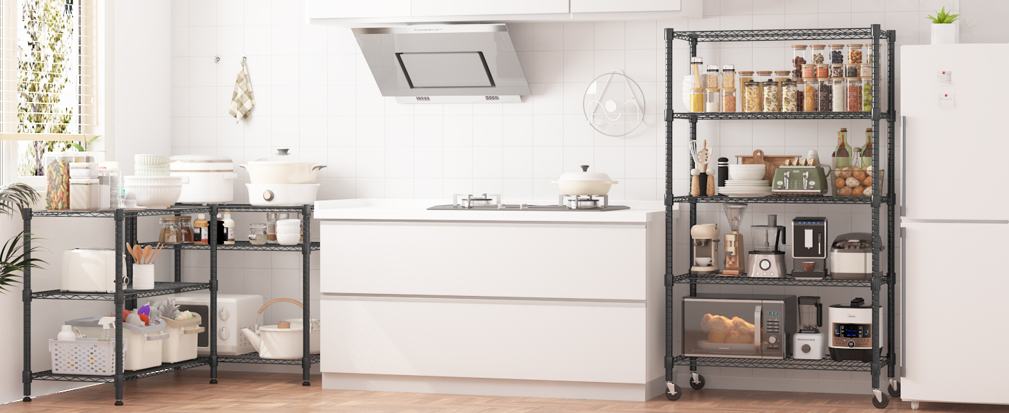 Himimi 5-Tier Rolling Wire Shelving Unit