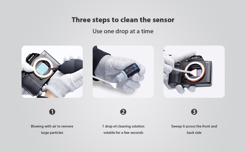 Набір для чищення сенсора камери VSGO (12 шт.) з розчином 10 мл, сухими серветками для CCD/CMOS та очисником сенсора (24 мм без очисника)