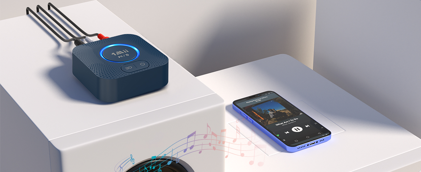 1Mii B06HD Bluetooth 5.1 Аудіоприймач: HiFi, aptX HD, Low Latency, 3.5mm/Cinch, 15 годин роботи