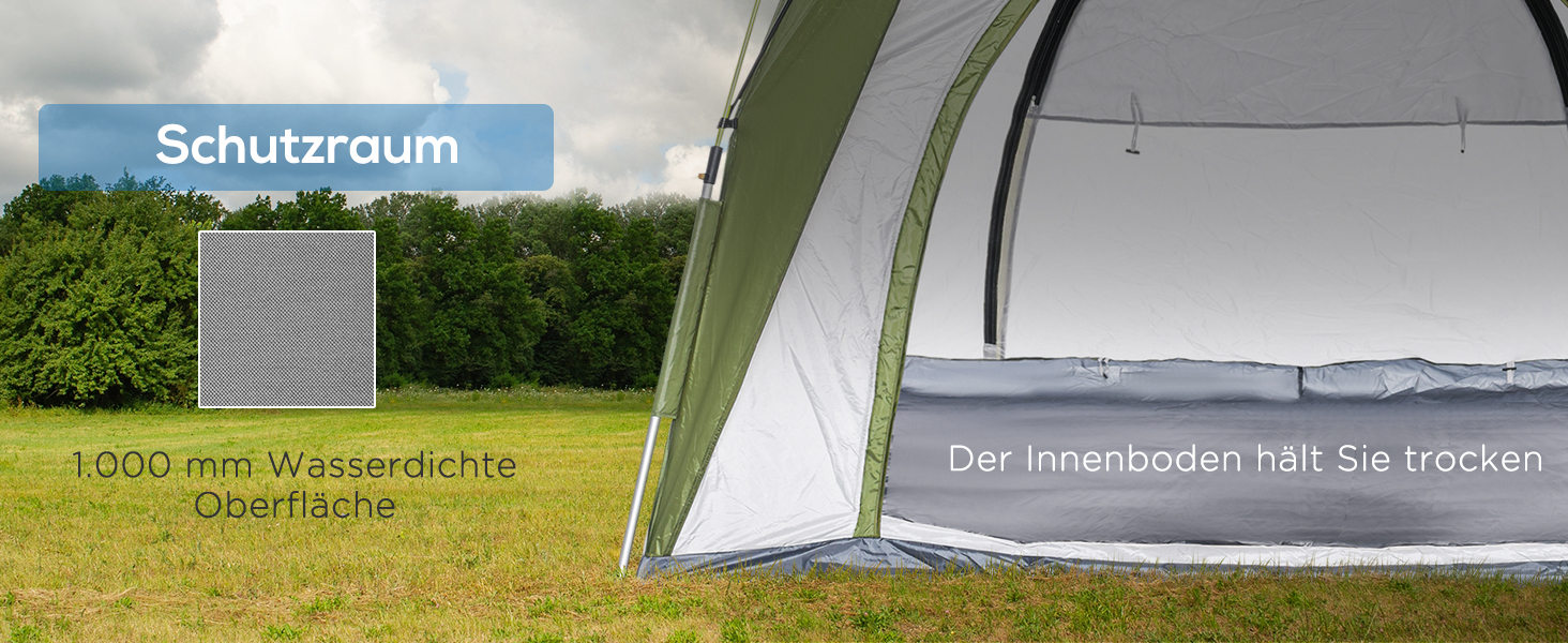 Намет Outsunny Pop-Up для 3 осіб, UV 50+, зелений: сімейний кемпінговий намет з гачками, 4 дверима, вікнами та водонепроникністю 1000 мм