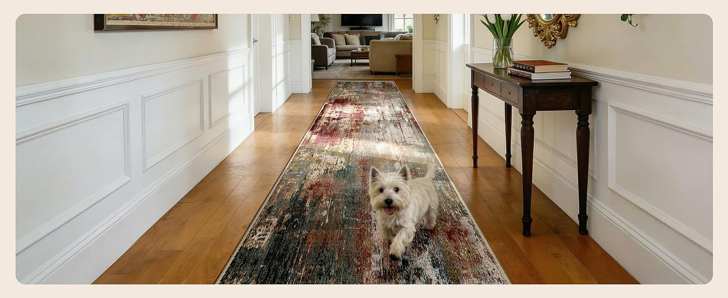 Килимок-доріжка 60 x 180 см, неслизький, з коротким ворсом, для кухні, миється, складається, абстрактний дизайн, синьо-чорний колір, підходить для входу, кухні, вітальні та офісу