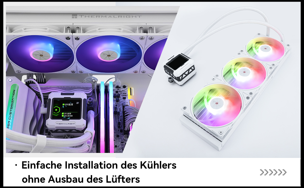 Водяне охолодження CPU TR HW 360 Weiß ARGB з IPS LCD екраном 320x240 для AM4/AM5/Intel LGA1700, магнітний дисплей 2.4