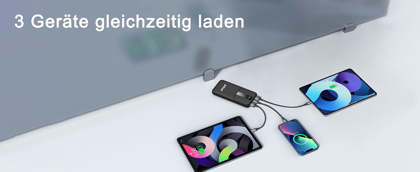 Power Bank JVGoal 10000 mAh USB-C PD 18W з LCD-дисплеєм для iPhone, Nintendo Switch, Tablets