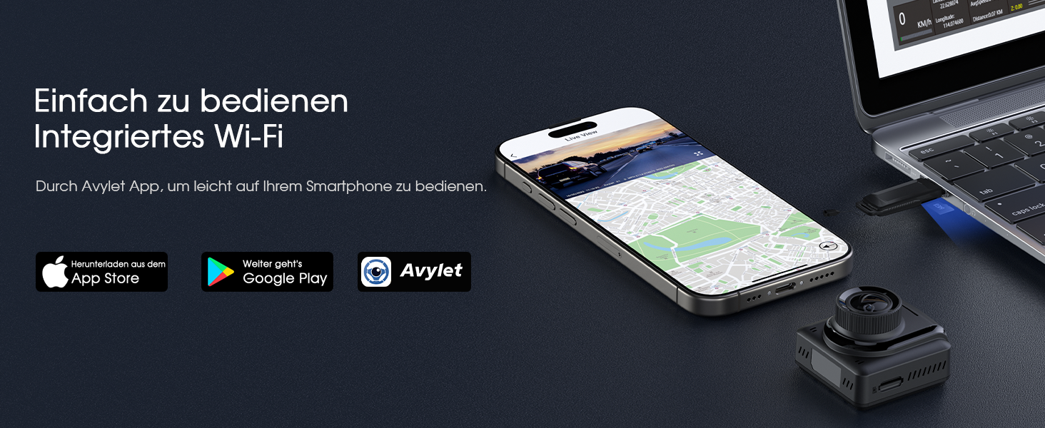 Відеореєстратор Auto WiFi 2K Mini з GPS, IPS-дисплеєм, нічним баченням, WDR та паркувальним режимом