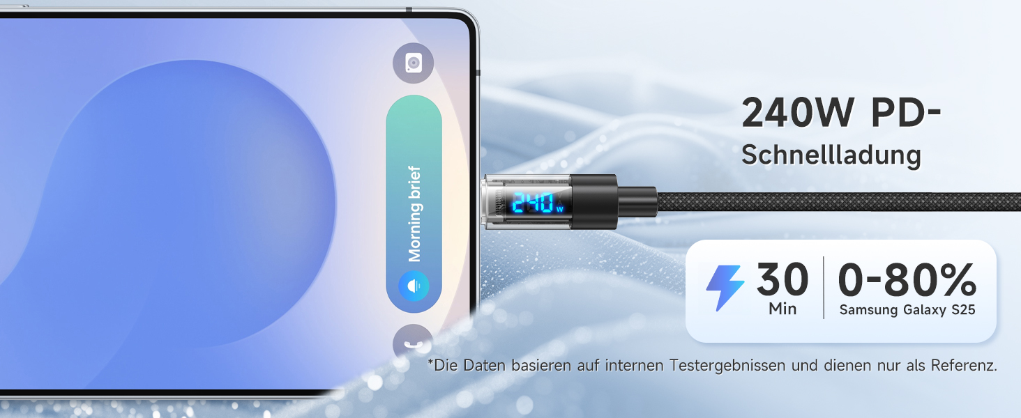 Кабель USB-C RAVIAD 240W, 1м, PD3.1, USB-C - USB-C, нейлон, для iPhone, Galaxy, Pixel, iPad, MacBook, 240W, чорний