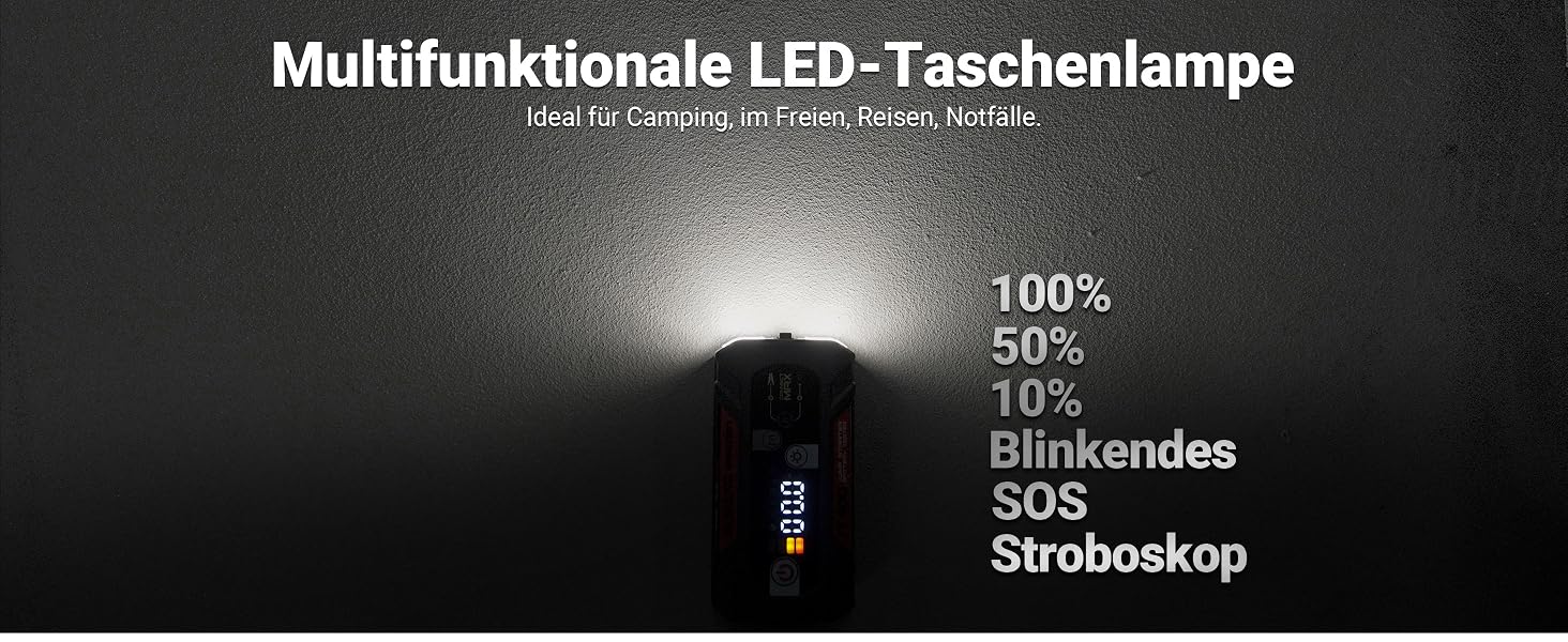 Пусковий пристрій (бустер) LOKITHOR JT400 Starter Powerbank 2500A з тестером акумулятора 100–2000 CCA