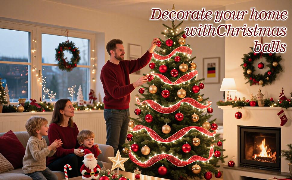 Набір прикрас на ялинку 101 шт. Пластикові кулі, рожеве золото, матові, блискучі, з шишками та стрічками для декору ялинки, святкування, дому