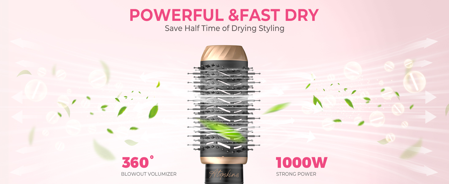 Набір для укладки волосся Pro Hairstyler 6 в 1: фен-щітка, плойка, іонізація, 1000W, чорний