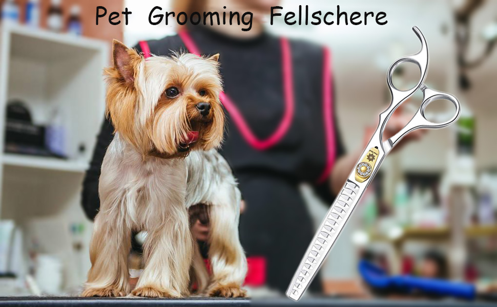 Професійна феншуерська ножиця для собак Dream Reach - 7 дюймів, 440C сталь, витончення 25%-35%