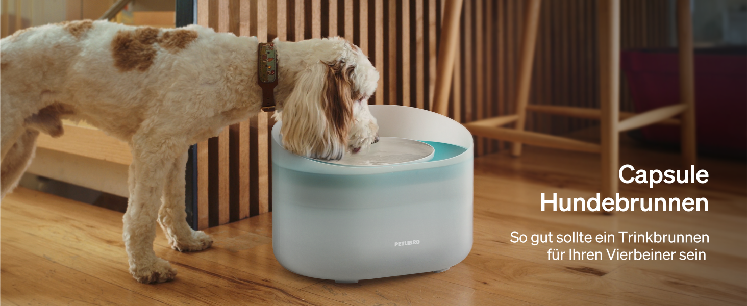 PETLIBRO фонтанчик для собак і котів, 8 л, білий, тихий (26 дБ), анти-розливний захист, легко миється, підходить для великих собак та кількох котів