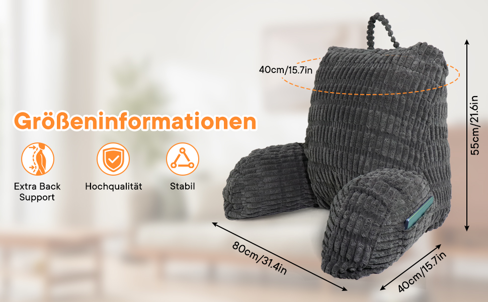 Підлогове крісло-мішок з підтримкою спини для читання, відпочинку та перегляду телевізора, підходить для дорослих