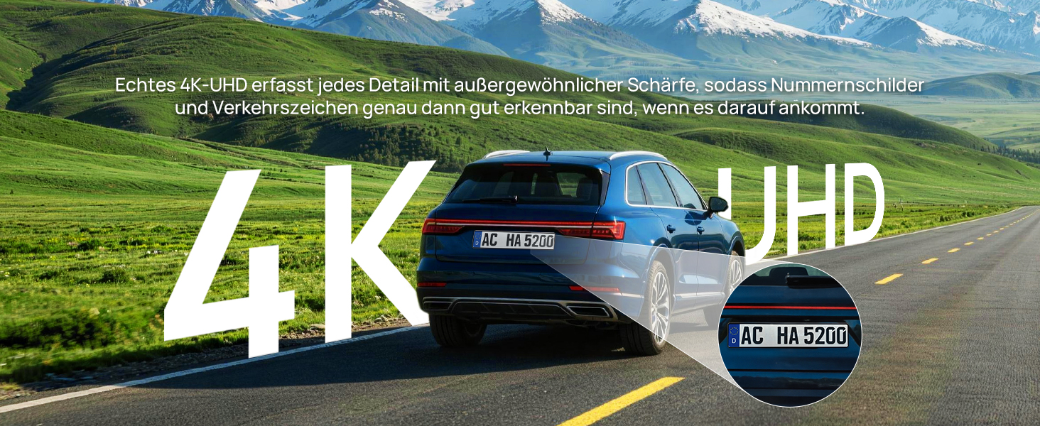 Автомобільний відеореєстратор 70mai A810 Lite 4K з Wi-Fi 6, передня та задня камери, чорний (Carbon Black)