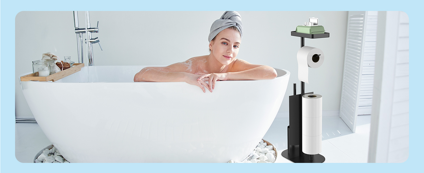 Підставка для туалетного паперу настільна з боксом для серветок, нержавіюча сталь, чорний матовий
