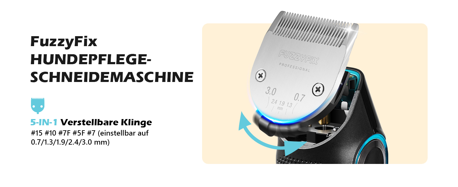 Машинка для стрижки собак Leise з LED-підсвіткою, 2 швидкості, для догляду за обличчям, вухами, лапами, блакитна