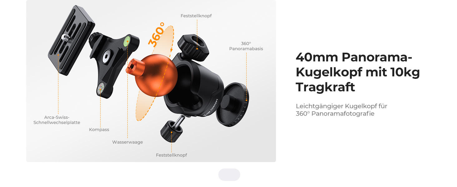 Штатив K&F Concept 163CM з алюмінію: легкий та компактний, до 10 кг, для DSLR, телескопів, камер та смартфонів