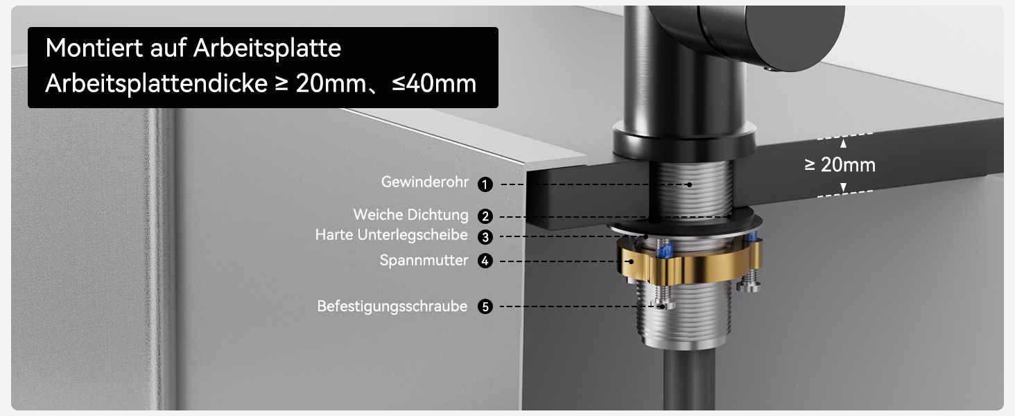 Кран кухонний CECIPA з 3 режимами, висувний, поворотний 360°, з високим виливом, з нержавіючої сталі, чорний