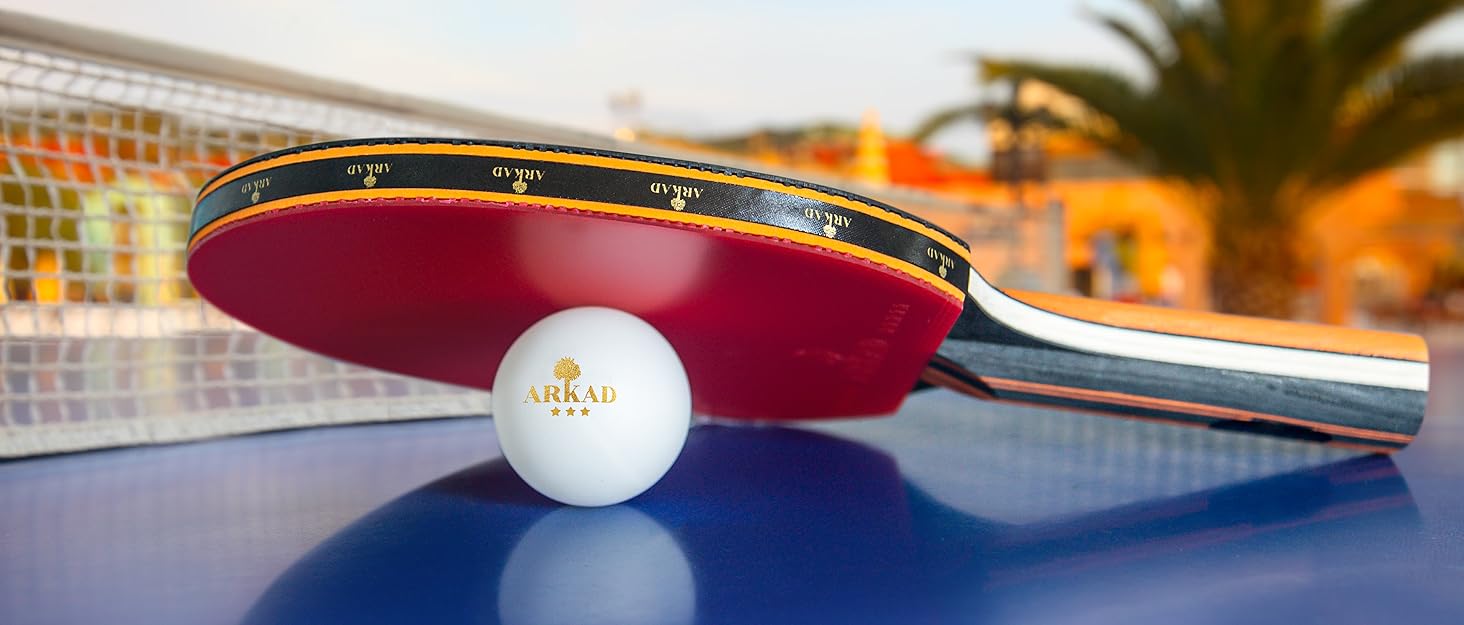 ARKAD Premium Table Tennis Set - Complete Table Tennis Racket Set with High-Quality Balls & Case - 2 Racket Performance Set