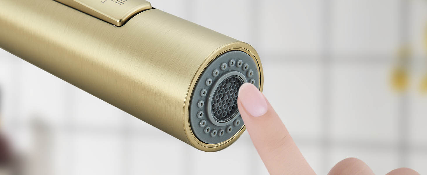 Кухонний змішувач з двома виливами, поворотний на 360°, з високим виливом та спіральною голкою, з нержавіючої сталі (золотий)