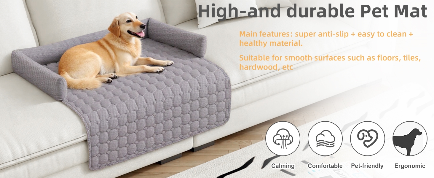 OKYUK Лежанка для собак, зручна лежанка-кошик, диванчик для собак, чохол для дивана, ручне прання, нековзний, підходить для собак з довгою шерстю (темно-сірий, L 75 x W 75 x H 13 см) (75 x 75 x 10 см, шнур світло-сірий)