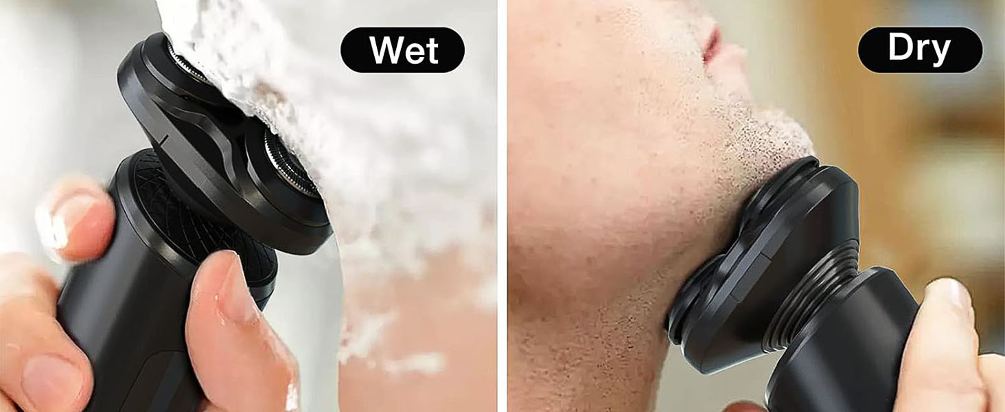 Електричний чоловічий бритва SweetLF з прецизійним тримером, мокрий/сухий, 5D ротаційний, перезаряджуваний, з блокуванням від перенесення, бездротовий (чорний)