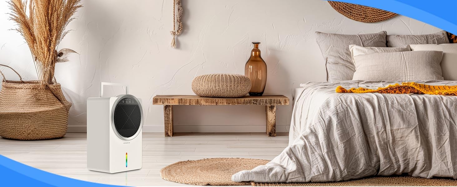 Електричний осушувач повітря Climative ION 12L/24h з Wi-Fi та очищувачем повітря для дому, квартири, ванної кімнати. Захист від вологи та плісняви до 20 м² (Adso)