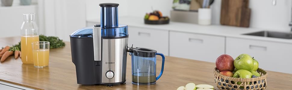 Центрифужна соковижималка Bosch VitaJuice 2 MES25A0 для овочів та фруктів, 700 Вт, XL завантажувач, сіра