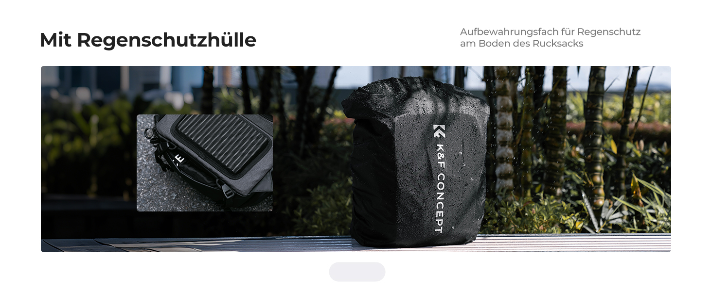 Рюкзак для камери K&F CONCEPT, водонепроникний, великий, з розширеним об'ємом, відділення для ноутбука 15.6 дюймів, для DSLR/SLR камер