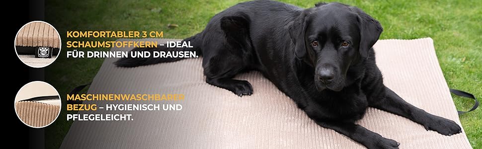 Килимок для собак HS-Hundebett® 45x65 см - Зручний вологостійкий килимок для відпочинку вдома та на вулиці, антрацит, Made in Germany