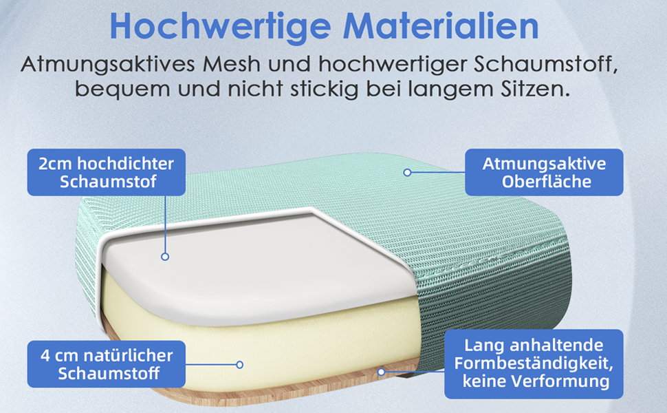 Офісне крісло Hinode з підйомними підлокітниками, функцією гойдання, поворотне на 360°, регульоване по висоті, ергономічне крісло для дому та офісу з дихаючою сіткою, до 150 кг (Блакитно-зелене, Стиль 1)