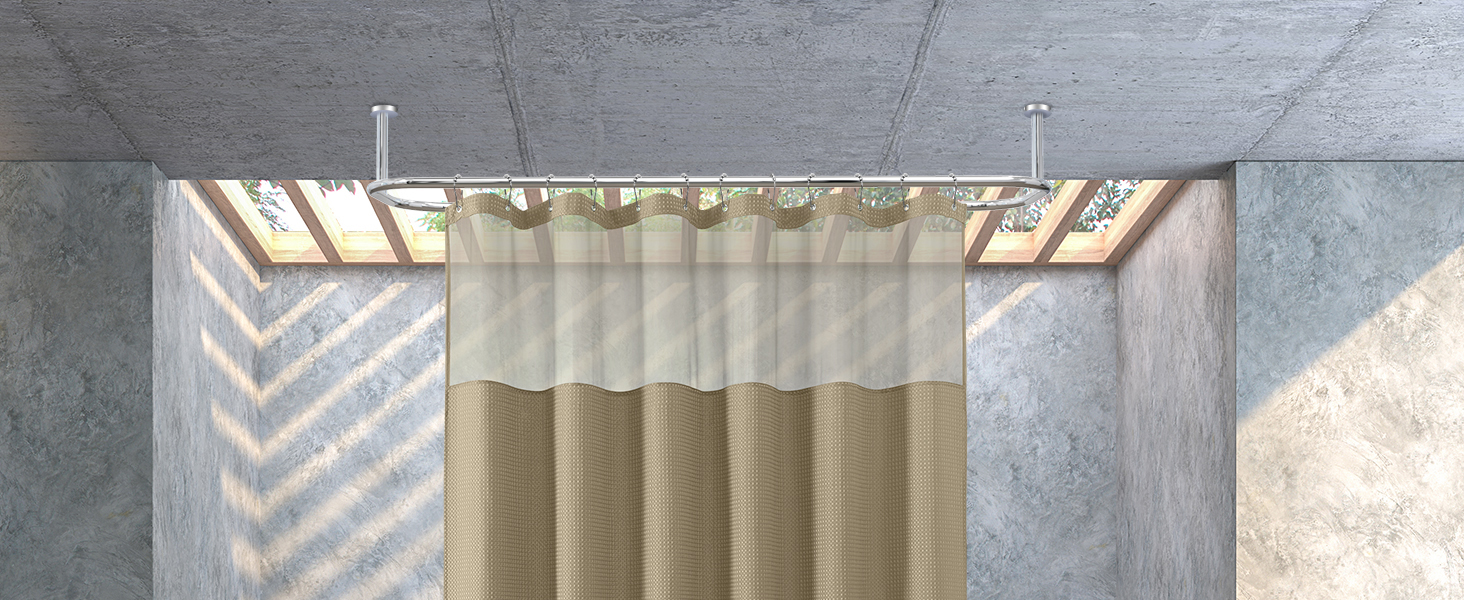 Шторка для душу FY&XZH з гачками, важка, водонепроникна, зелена, 83x83 см та 200x200 см, з сітчастим вікном, стиль готелю