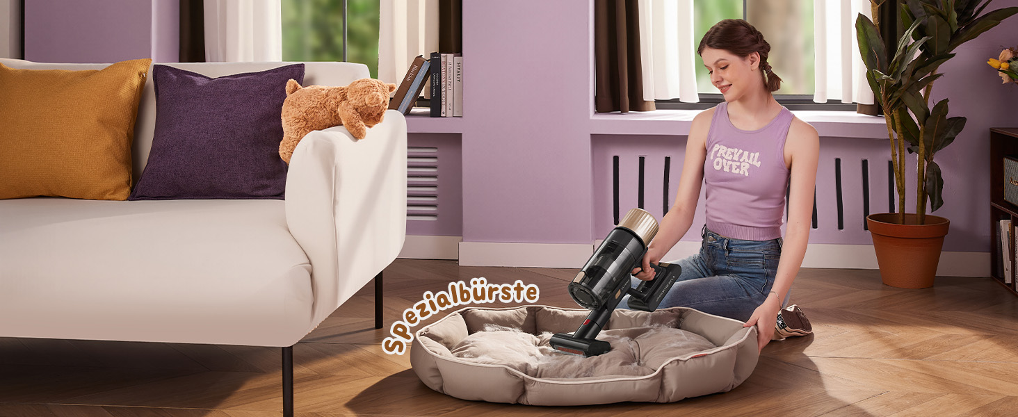 Бездротовий пилосос Ultenic з акумулятором, 600W, 55000Pa, 65 хвилин роботи, GreenEye технологія, телескопічна труба, самостійна парковка, 6-шарова фільтрація, щітка Anti-Tangle, для шерсті тварин/килимів/твердих підлог