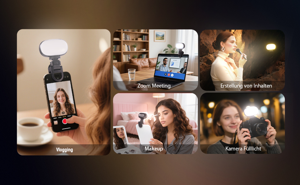 NEEWER BL120B LED світло для селфі та татуювань, сумісне з iPhone, з кліпсою, CPL фільтром, штативом та тримачем для телефону, BL120B (N9)