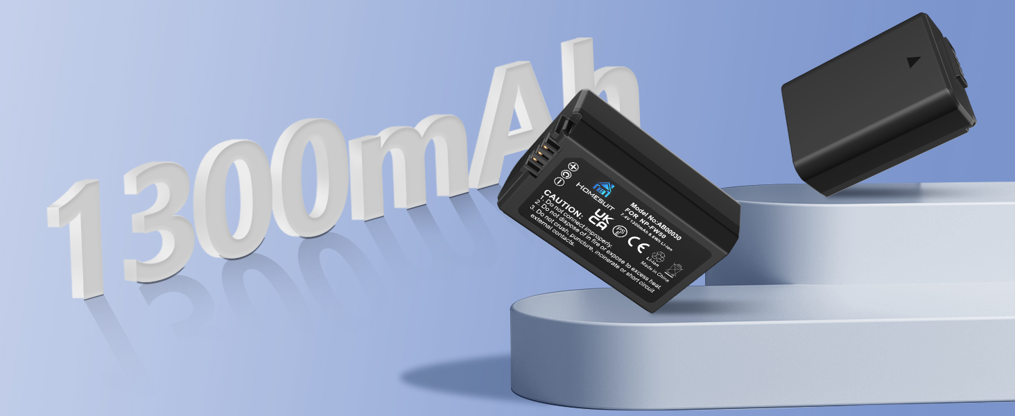 Набір акумуляторів NP-FW50 Homesuit 1300mAh 2 шт. + LED зарядний пристрій для Sony ZV-E10, A6000, A7 та ін.