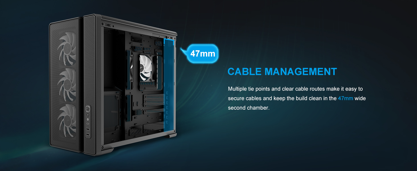 Ігровий корпус для ПК SAMA S50 Airflow, 4 ARGB PWM вентилятори, USB Type-C, Mesh-панель, чорний