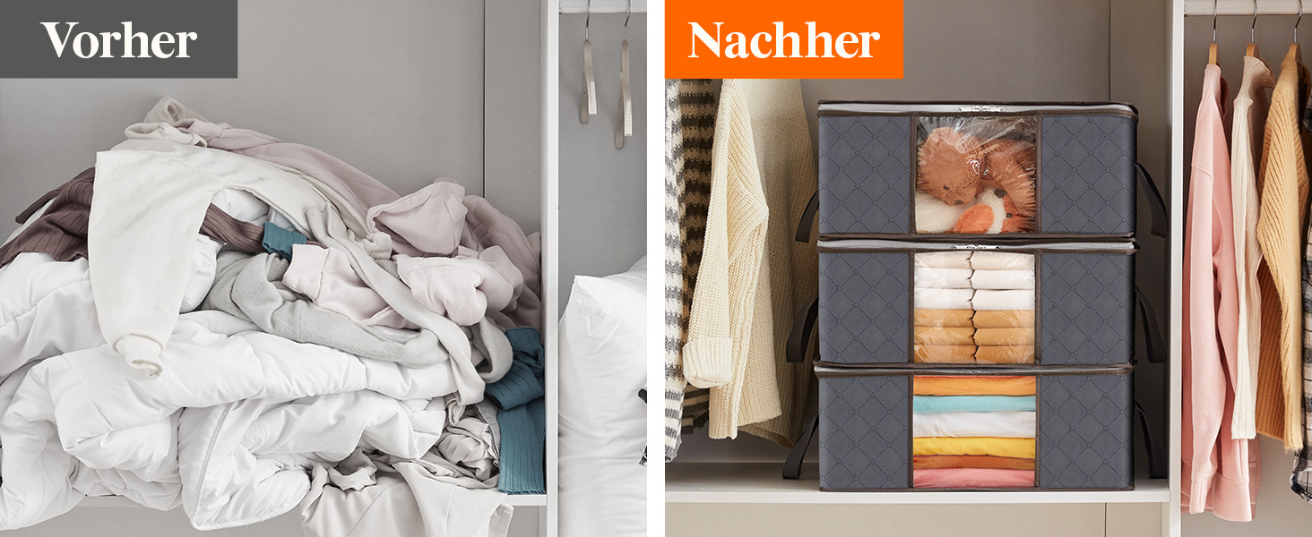 Органайзери для зберігання Lifewit 4 шт. по 35л, під ліжко, для одягу, ковдр, постільної білизни, сірий колір